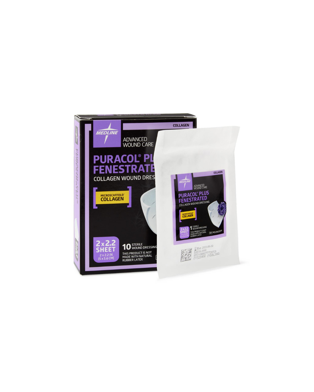 Puracol Plus Collagen Wound Dressing - 2" x 2.25" Fenestrated