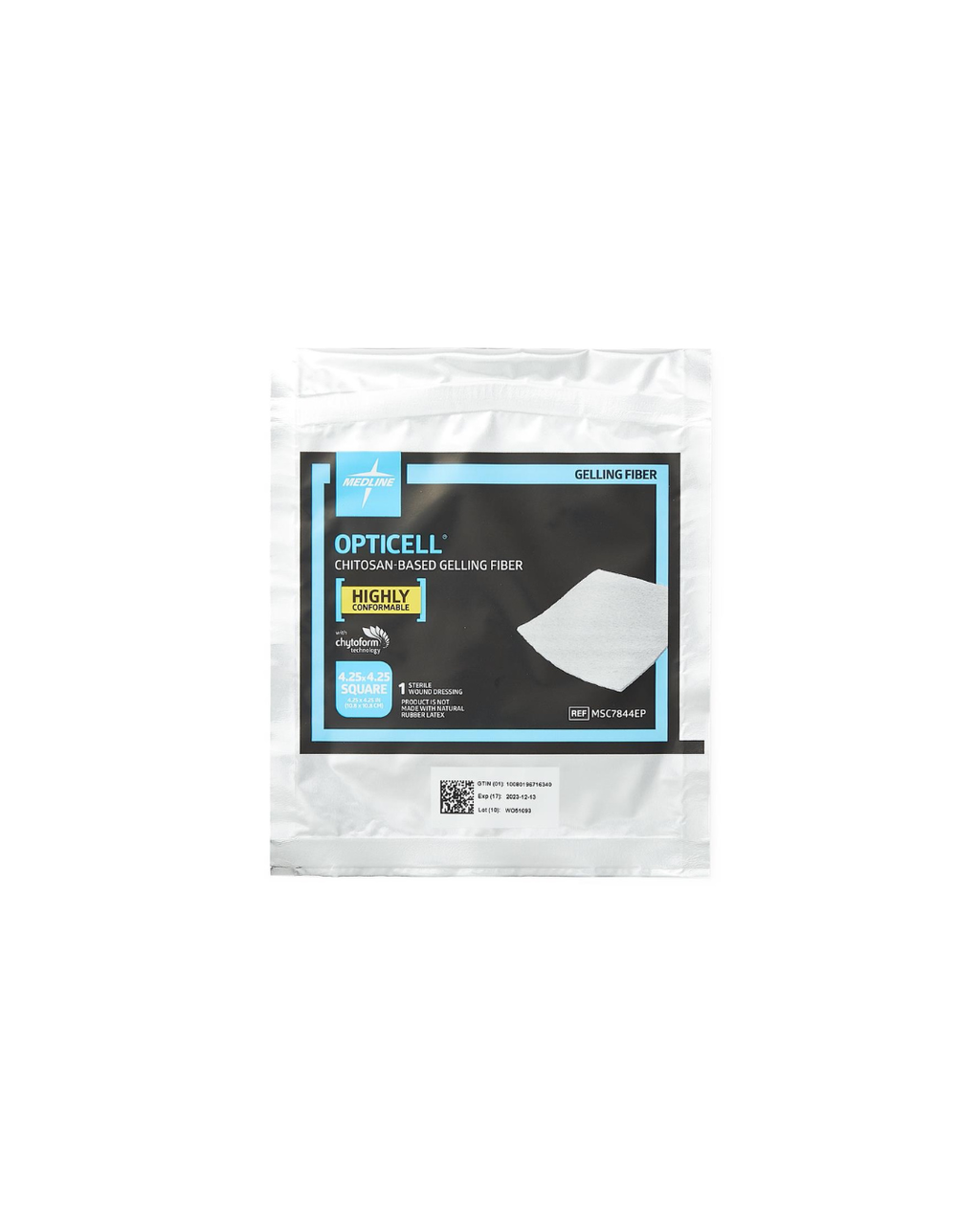 Opticell Gelling Fiber Wound Dressing in Educational Packaging - 4.25" x 4.25"