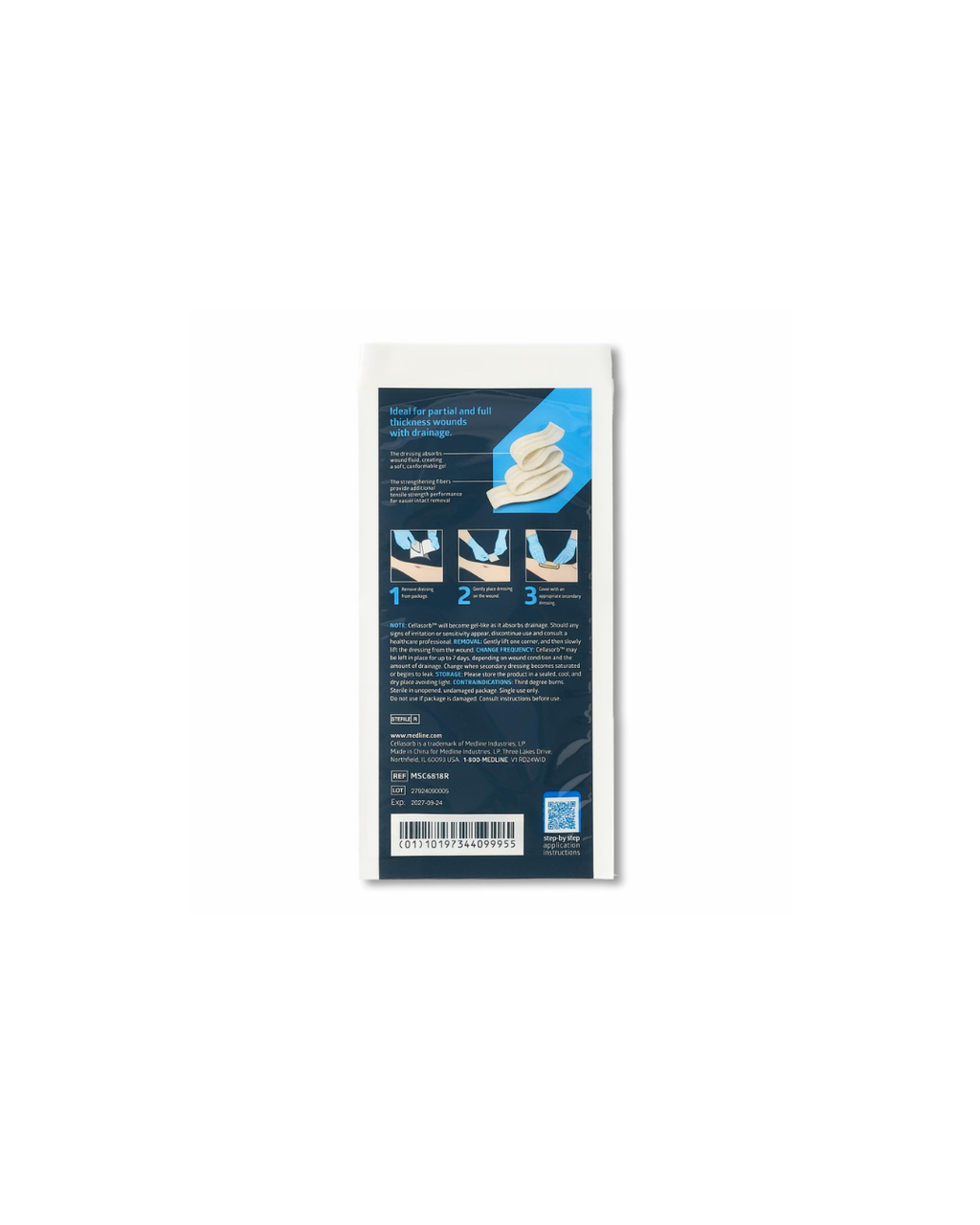 Cellasorb CMC Gelling Fiber Wound Dressings - 0.75" x 18"