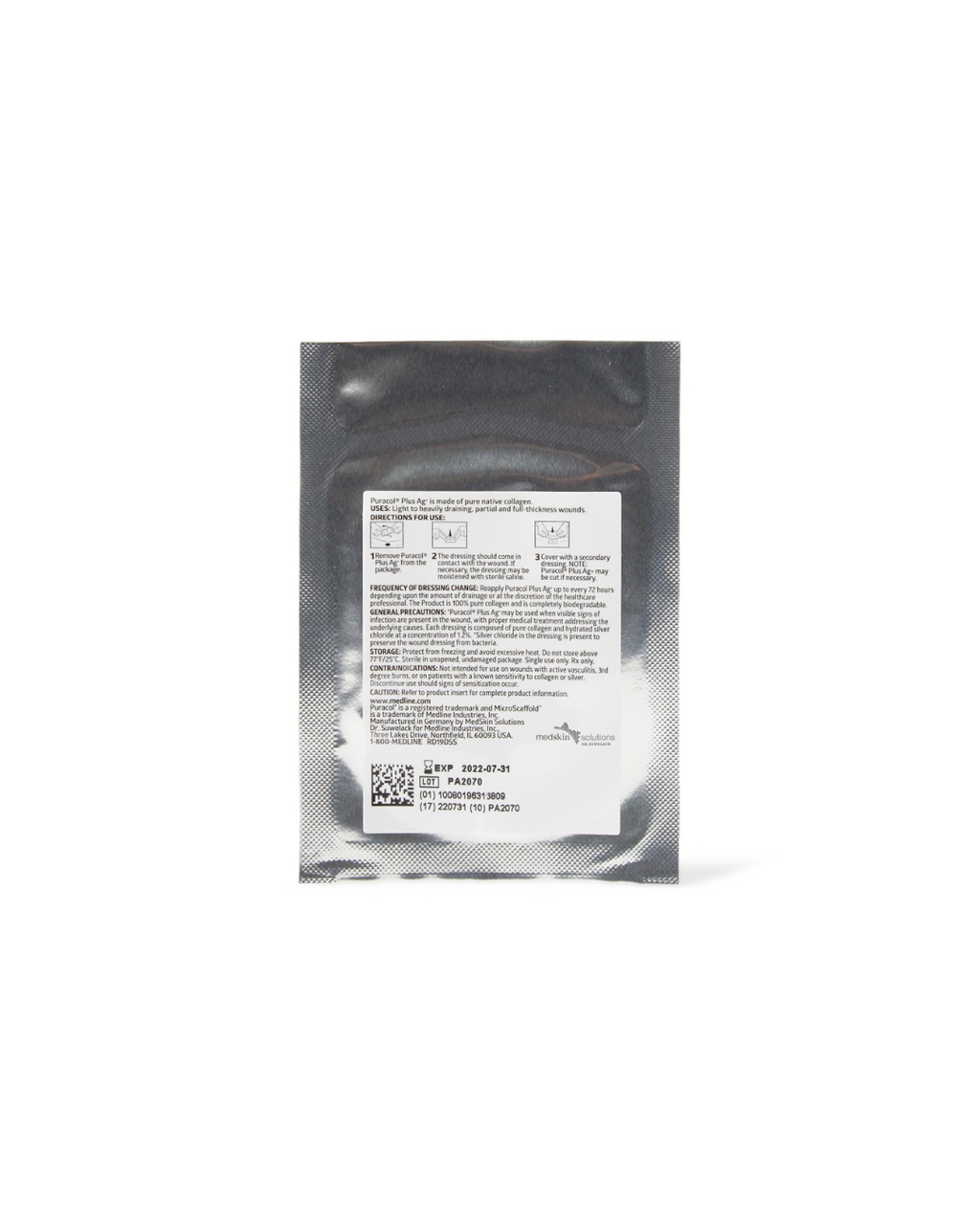 Puracol Plus Ag+ Collagen Wound Dressing with Silver - 2" x 2.25"