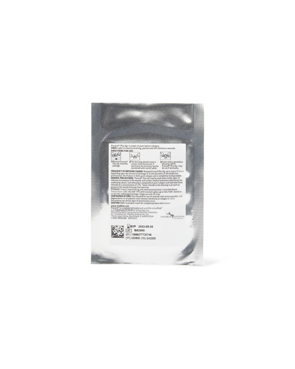 Puracol Plus Ag+ Collagen Wound Dressing with Silver - 2" x 2.25" Fenestrated