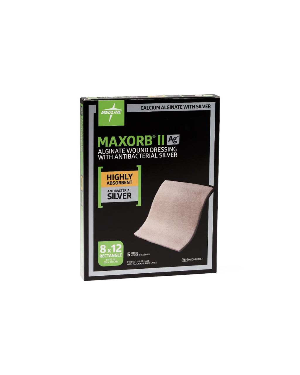 Maxorb II Silver Alginate Wound Dressings -  8" x 12"