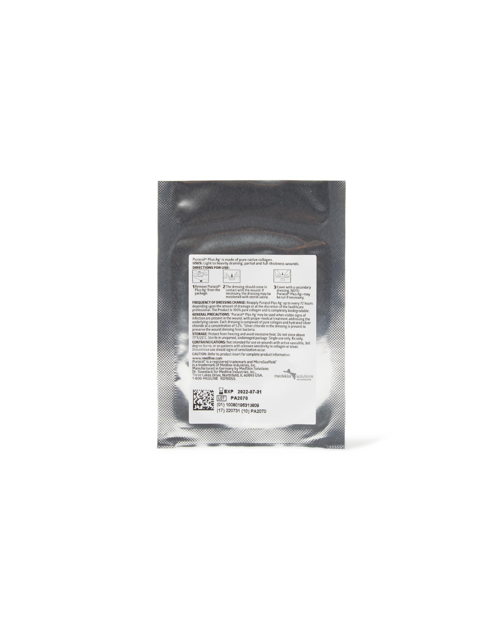 Puracol Plus Ag+ Collagen Wound Dressing with Silver - 2" x 2.25"