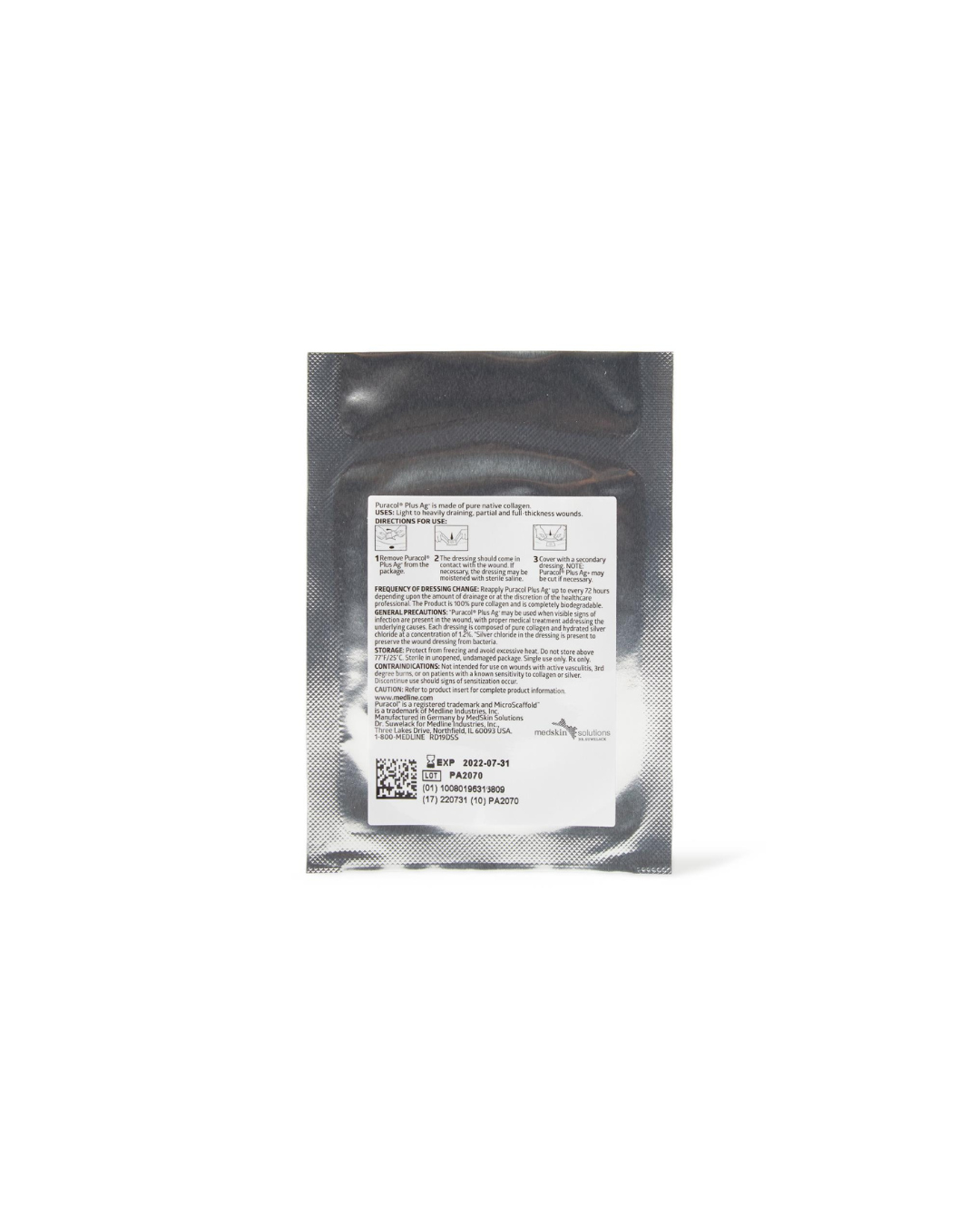 Puracol Plus Ag+ Collagen Wound Dressing with Silver - 2" x 2.25"