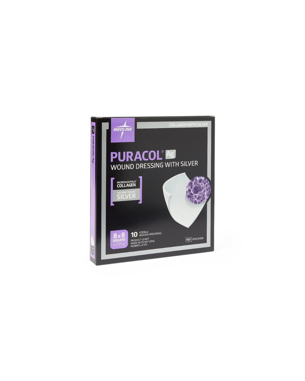 Puracol Ag Collagen Wound Dressing with Silver - 8" x 8"