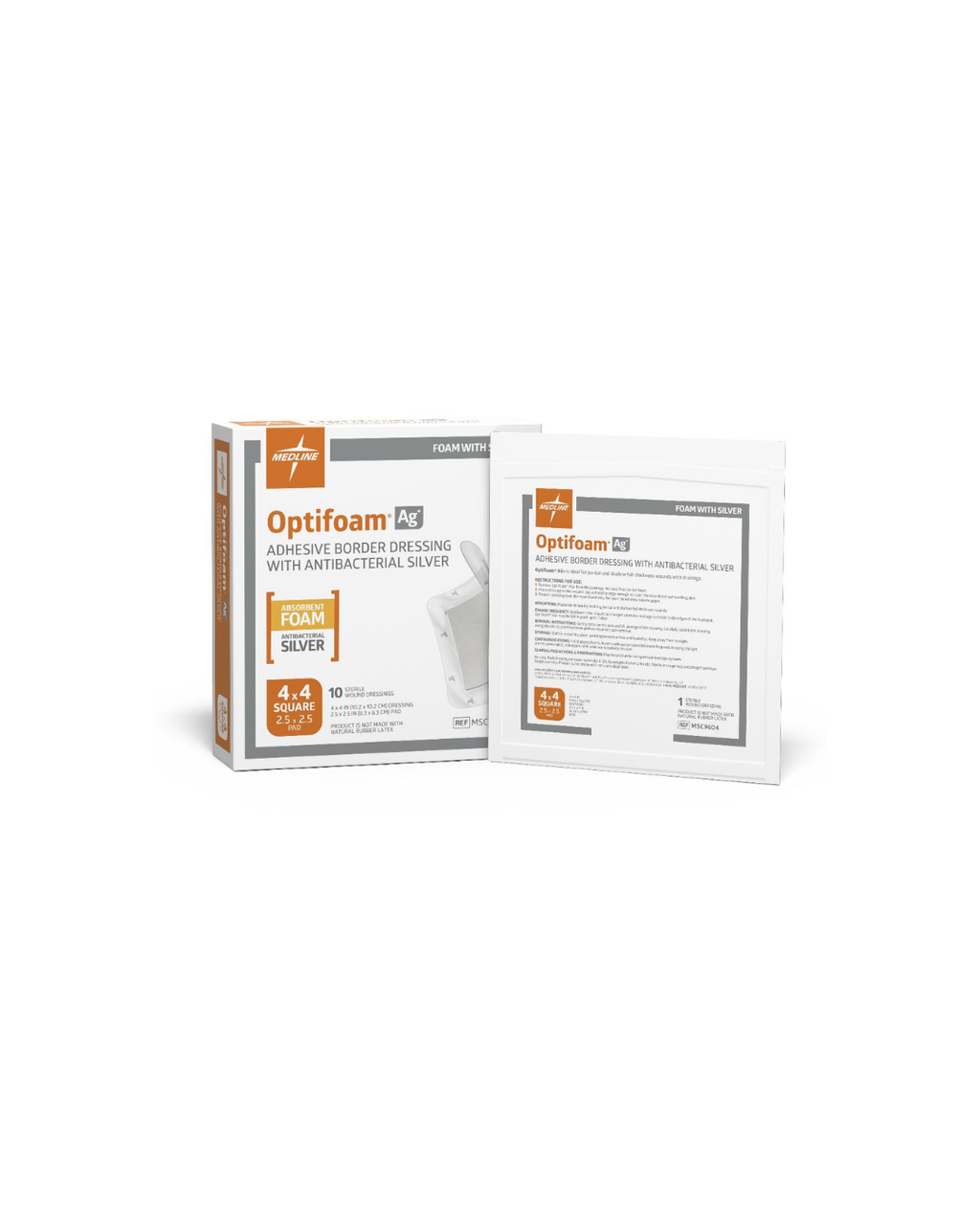 Optifoam AG+ Silver Wound Dressing - 4" x 4"