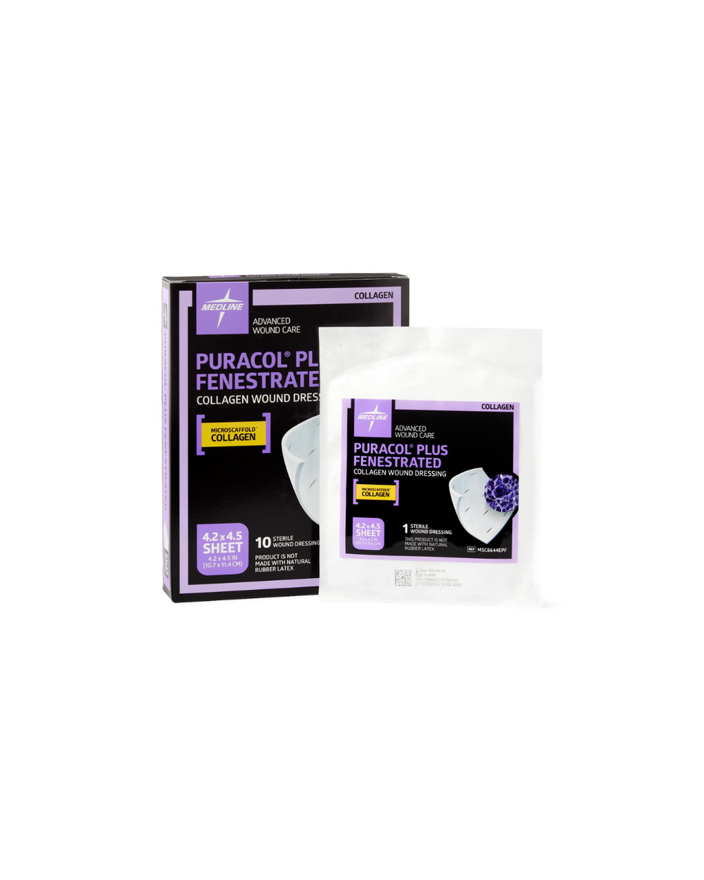 Puracol Plus Collagen Wound Dressing - 4.25" x 4.5" Fenestrated