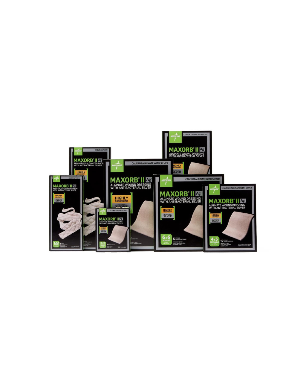 Maxorb II Silver Alginate Wound Dressings - 4" x 4.75"