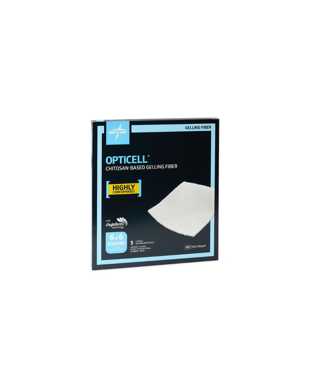 Opticell Gelling Fiber Wound Dressing in Educational Packaging - 6" x 6"