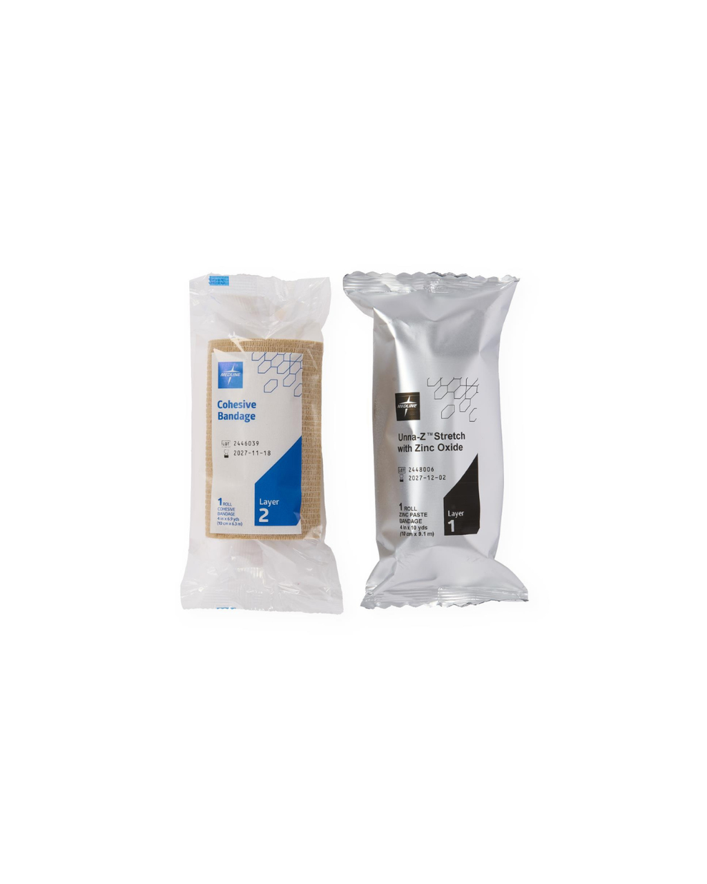 Unna-Z Stretch Bandage with Zinc Oxide Paste, Kitted with Cohesive Bandage - 4" x 10 yd