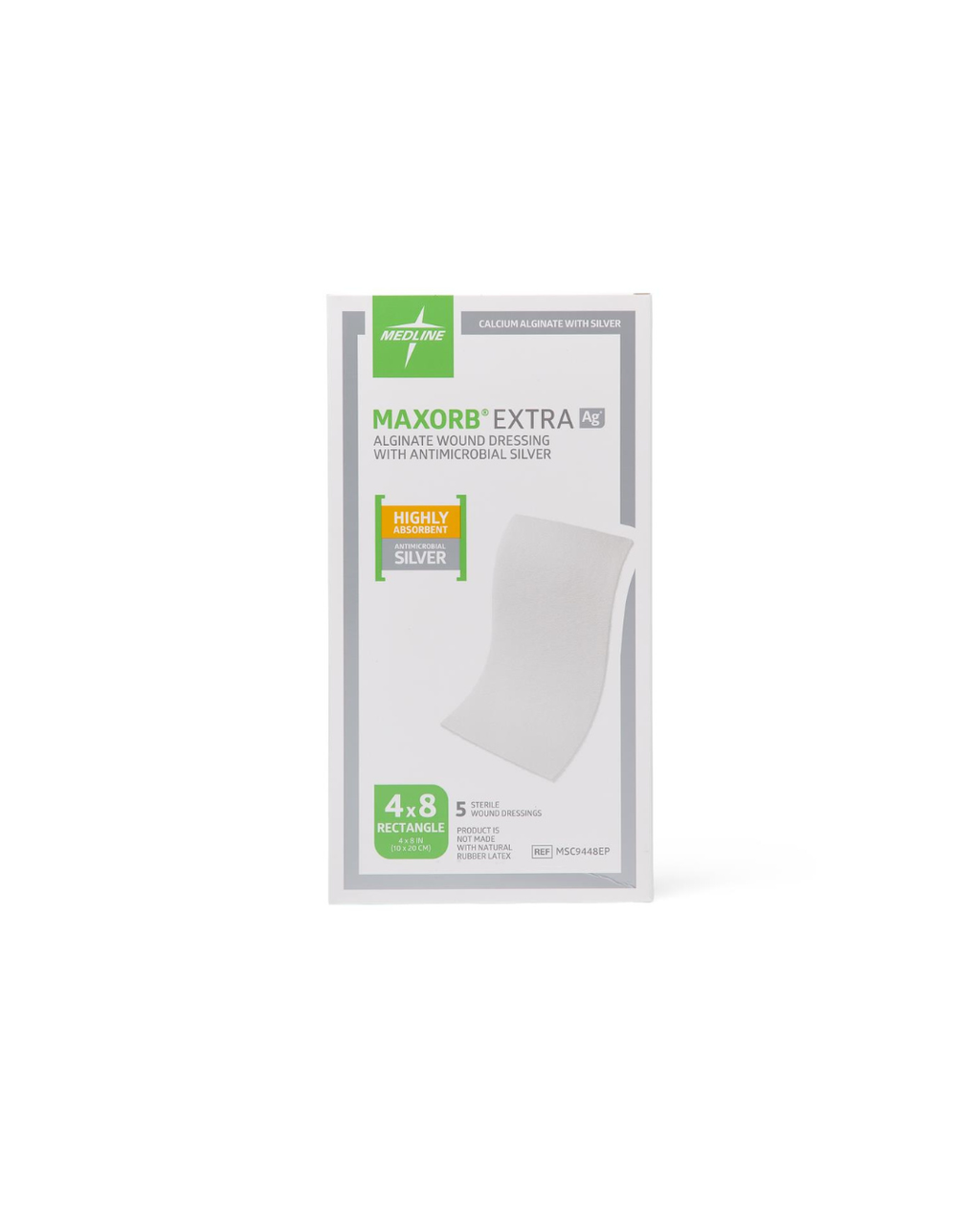 Maxorb Extra Ag+ CMC/Alginate Wound Dressings - 4" x 8"