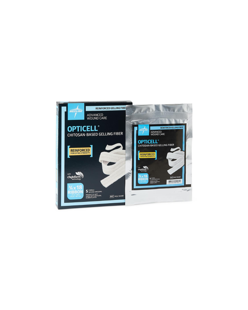 Opticell Gelling Fiber Wound Dressing - 0.75" x 18"
