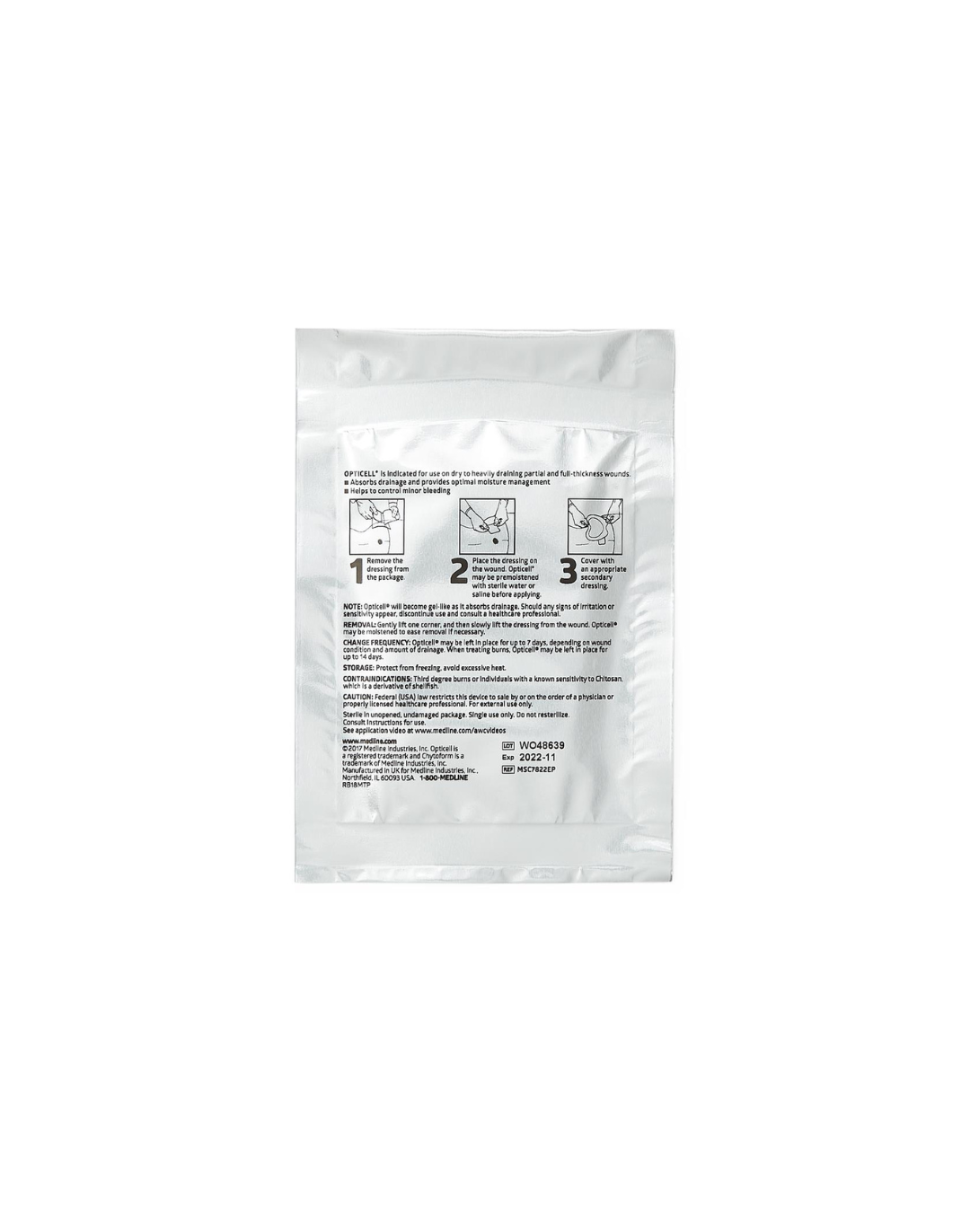 Opticell Gelling Fiber Wound Dressing in Educational Packaging - 2" x 2"