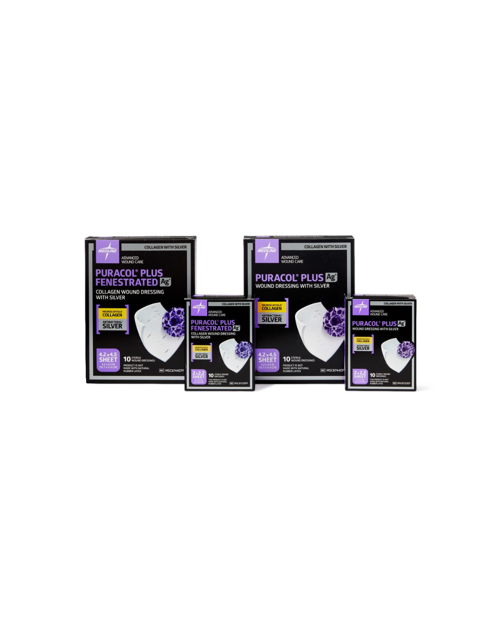 Puracol Plus Ag+ Collagen Wound Dressing with Silver - 2" x 2.25" Fenestrated