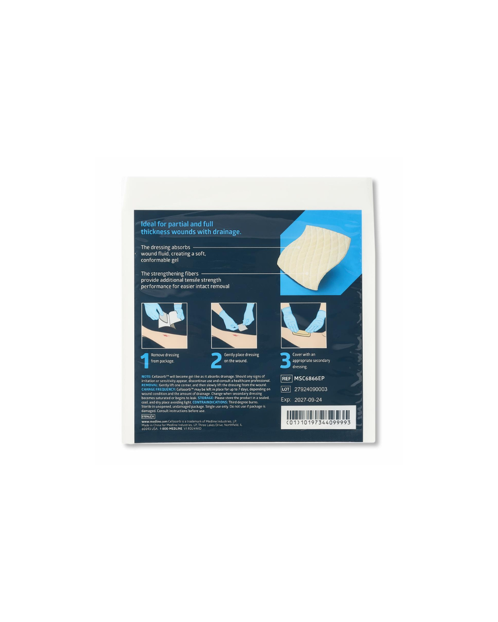 Cellasorb CMC Gelling Fiber Wound Dressings - 6" x 6"