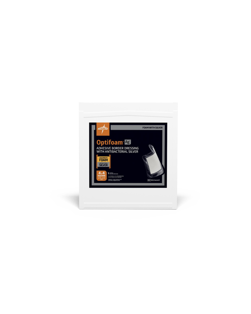 Optifoam AG+ Silver Wound Dressing in Educational Packaging - 4" x 4"