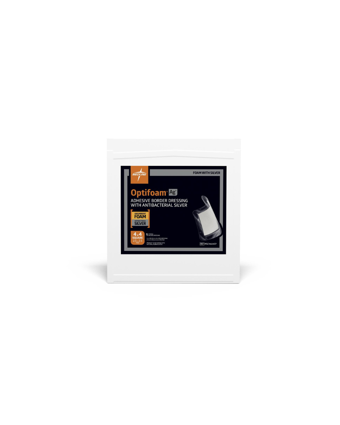 Optifoam AG+ Silver Wound Dressing in Educational Packaging - 4" x 4"