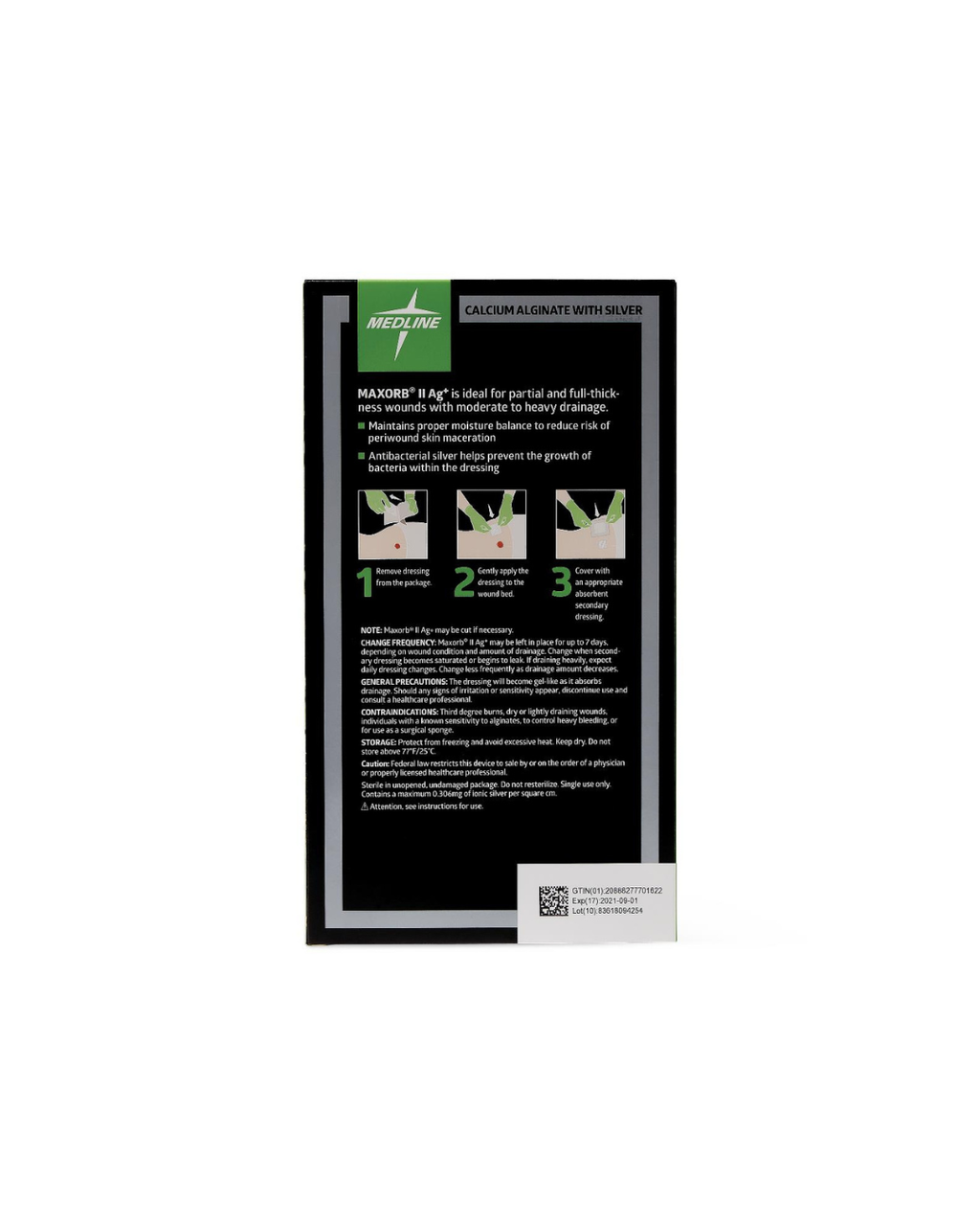Maxorb II Silver Alginate Wound Dressings - 4" x 8"