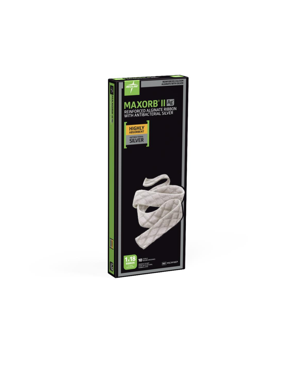 Maxorb II Silver Alginate Wound Dressings - 1" x 18"