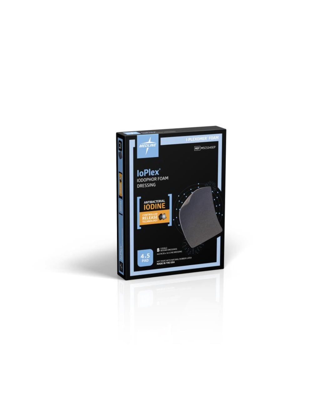 IoPlex Iodophor Foam Dressing with Iodine - 4" x 5" Pad