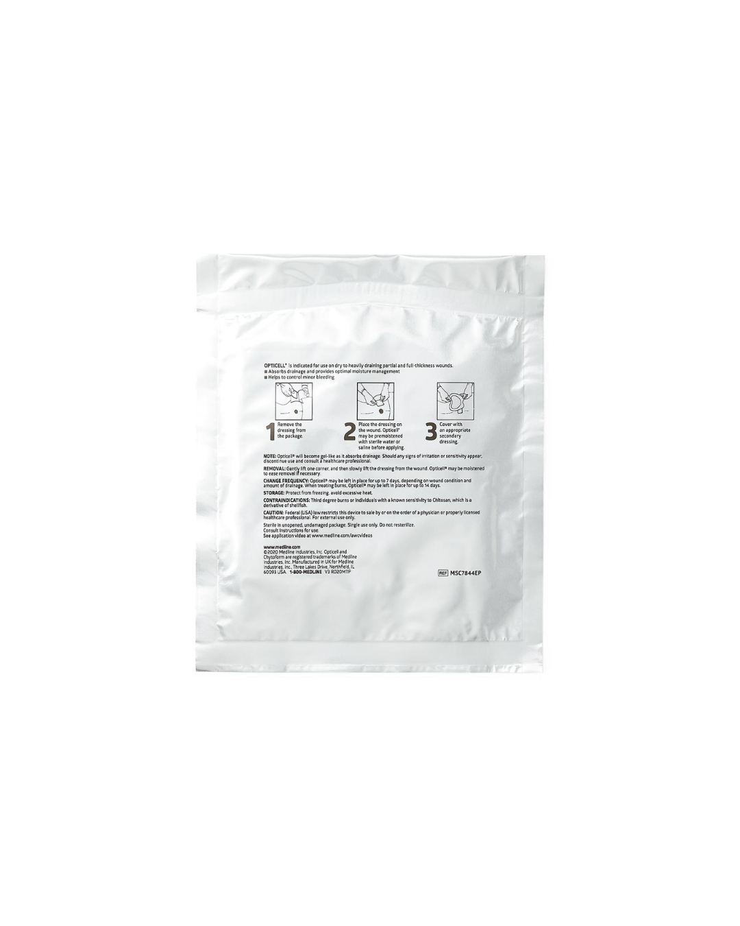 Opticell Gelling Fiber Wound Dressing in Educational Packaging - 4.25" x 4.25"