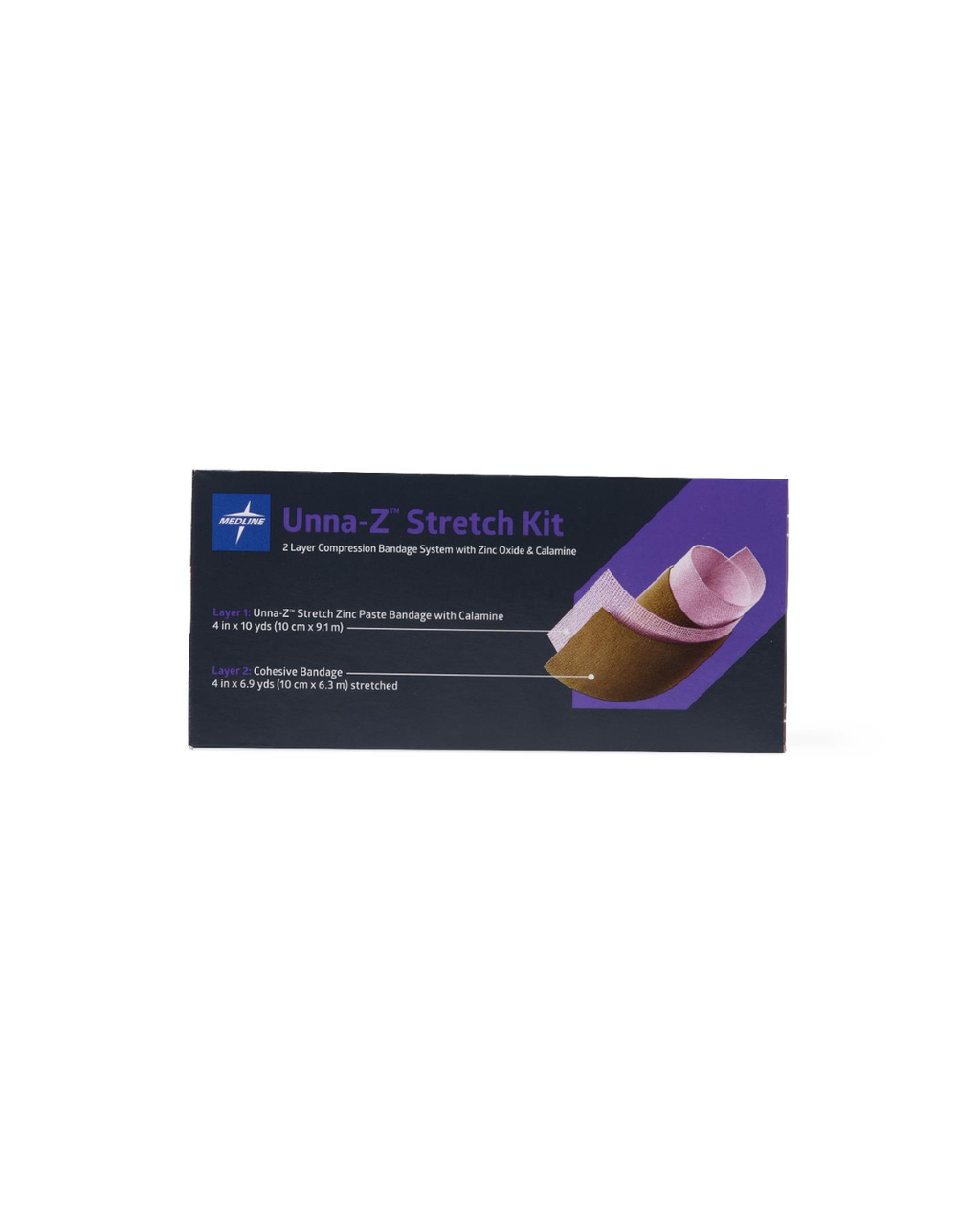 Unna-Z Stretch Bandage with Zinc and Calamine, Kitted with Cohesive Bandage - 4" x 10 yd