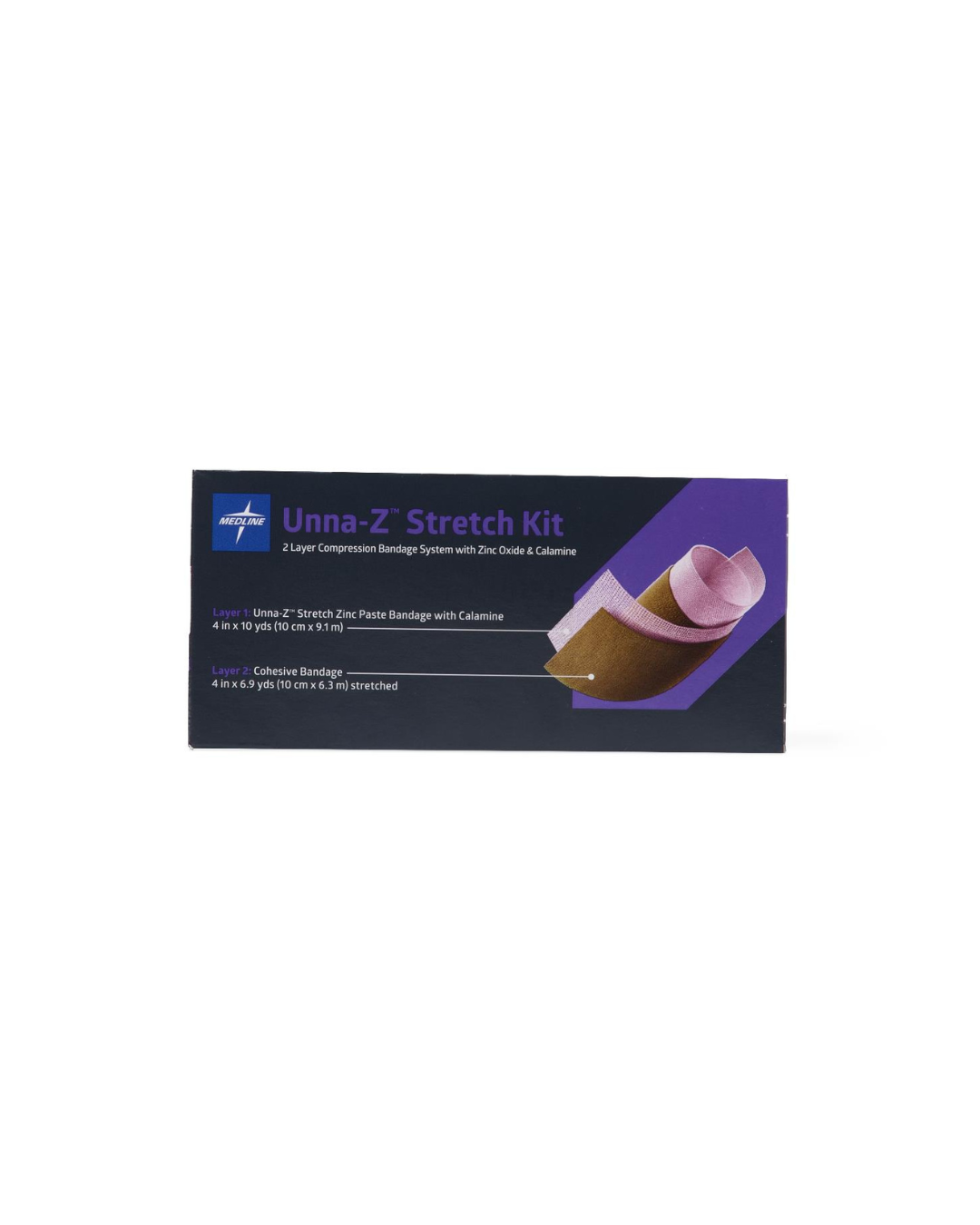 Unna-Z Stretch Bandage with Zinc and Calamine, Kitted with Cohesive Bandage - 4" x 10 yd