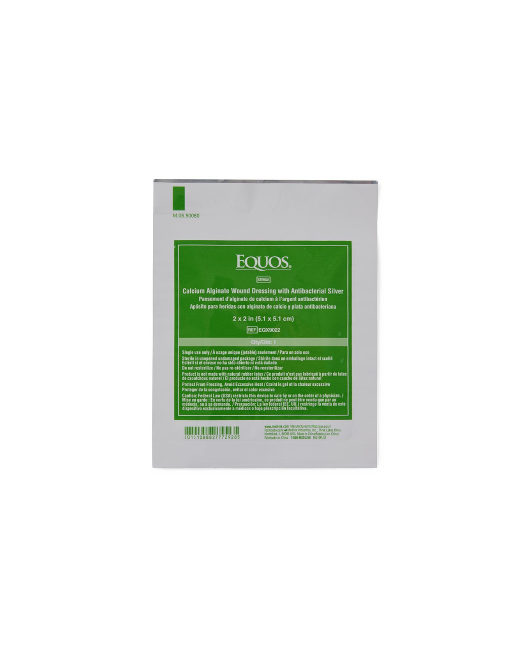 EQUOS Calcium Alginate Wound Dressings with Silver - 2" x 2"