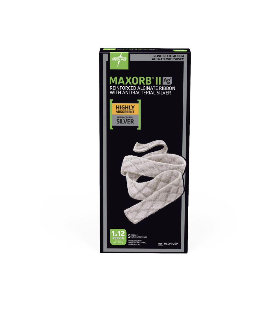 Maxorb II Silver Alginate Wound Dressings - 1" x 12"