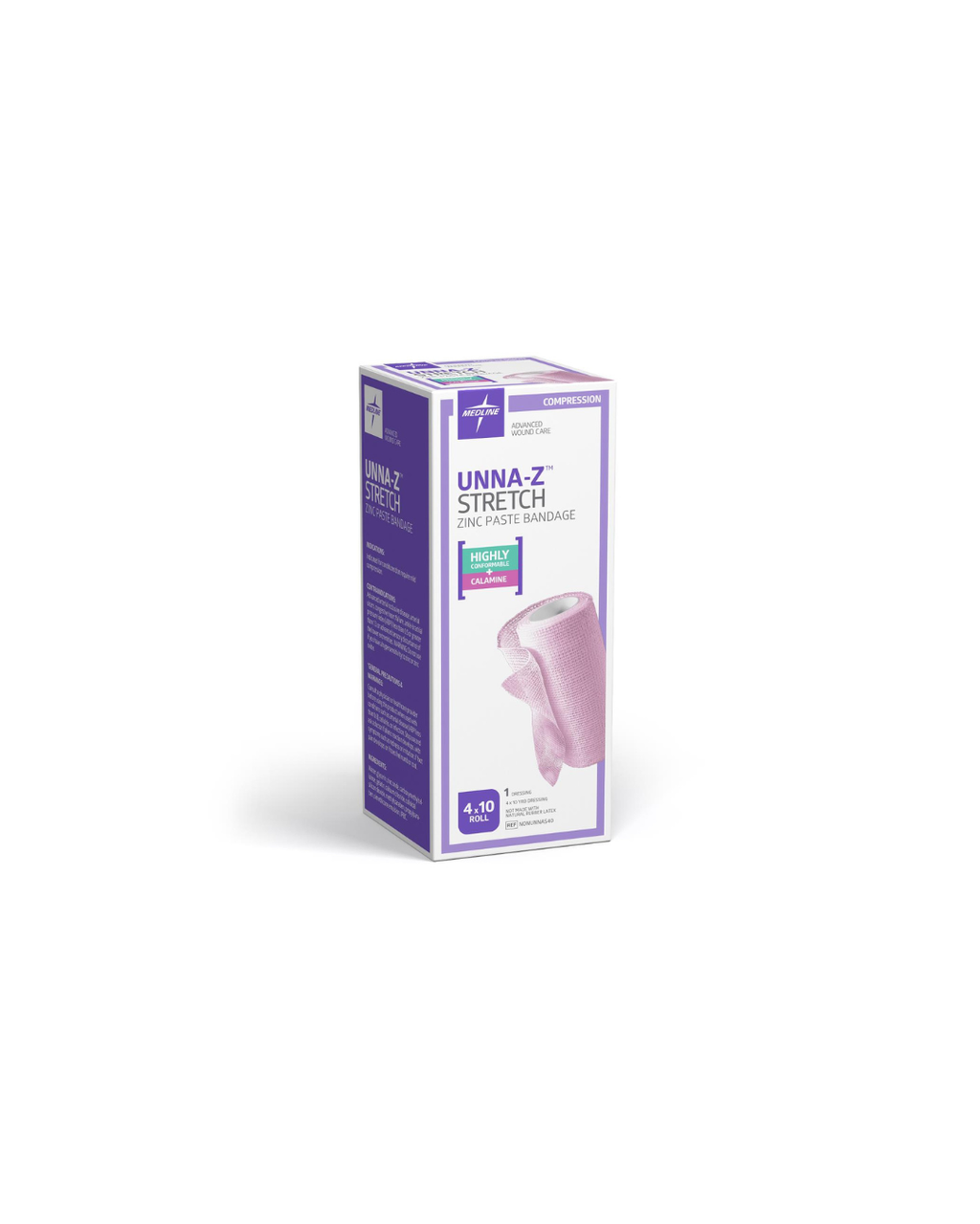 Unna-Z Stretch Zinc Oxide Compression Bandage with Calamine - 4" x 10 yd