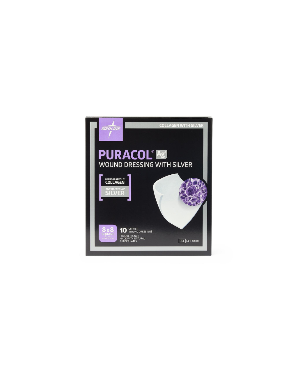 Puracol Ag Collagen Wound Dressing with Silver - 8" x 8"