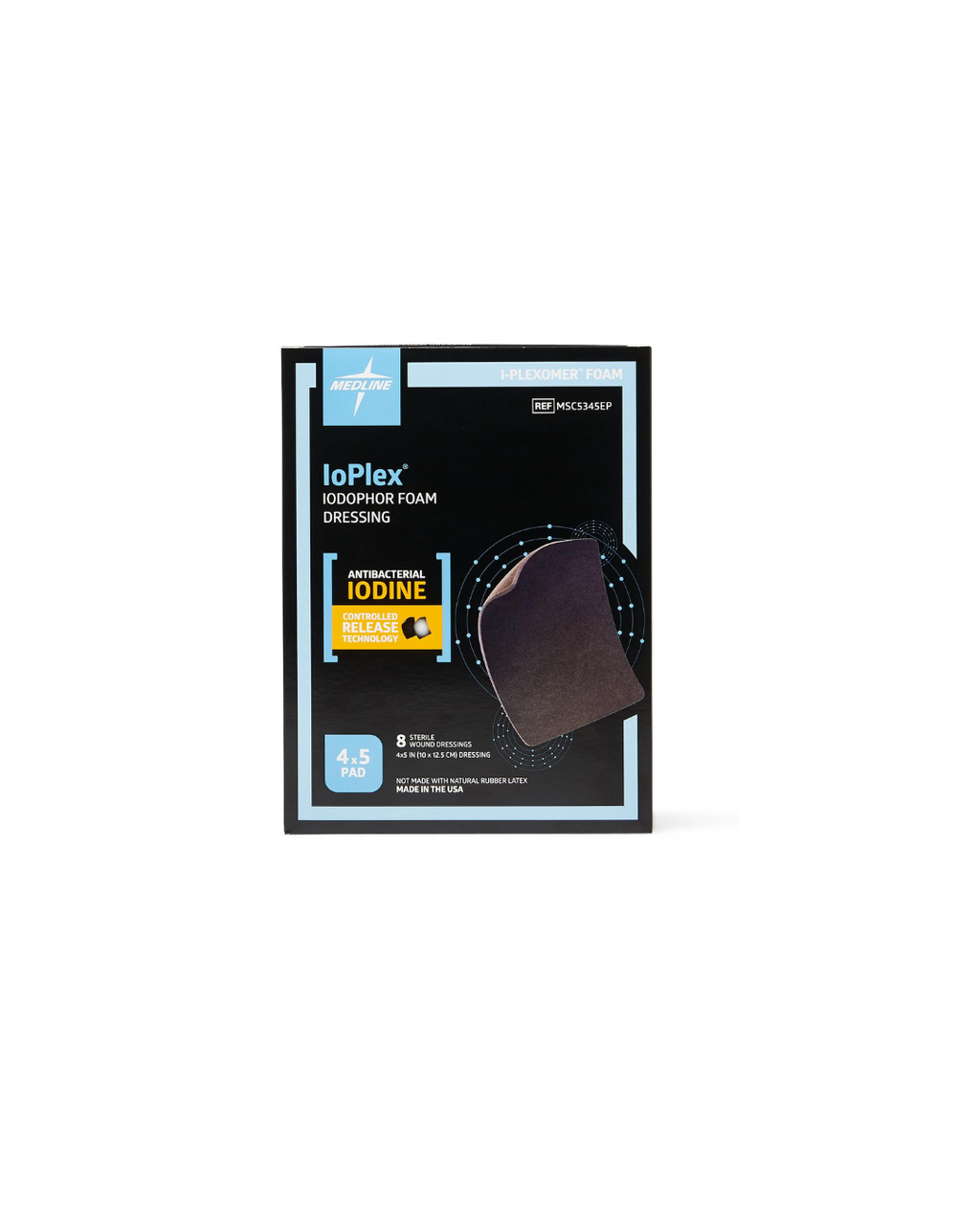 IoPlex Iodophor Foam Dressing with Iodine - 4" x 5" Pad