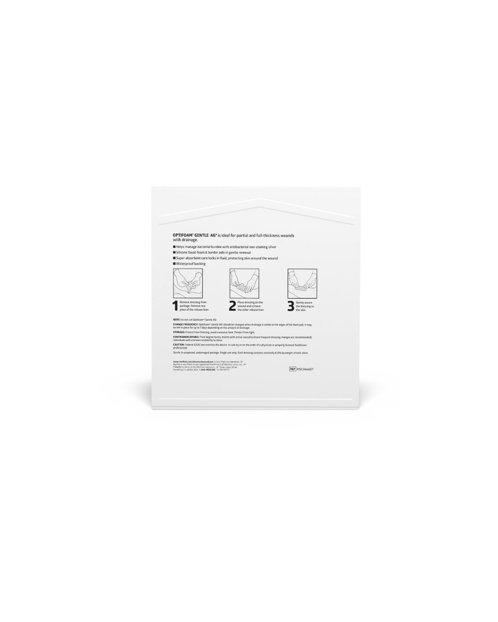 Optifoam Gentle Silicone-Faced Foam Dressing with Silver, in Educational Packaging - 6" x 6"