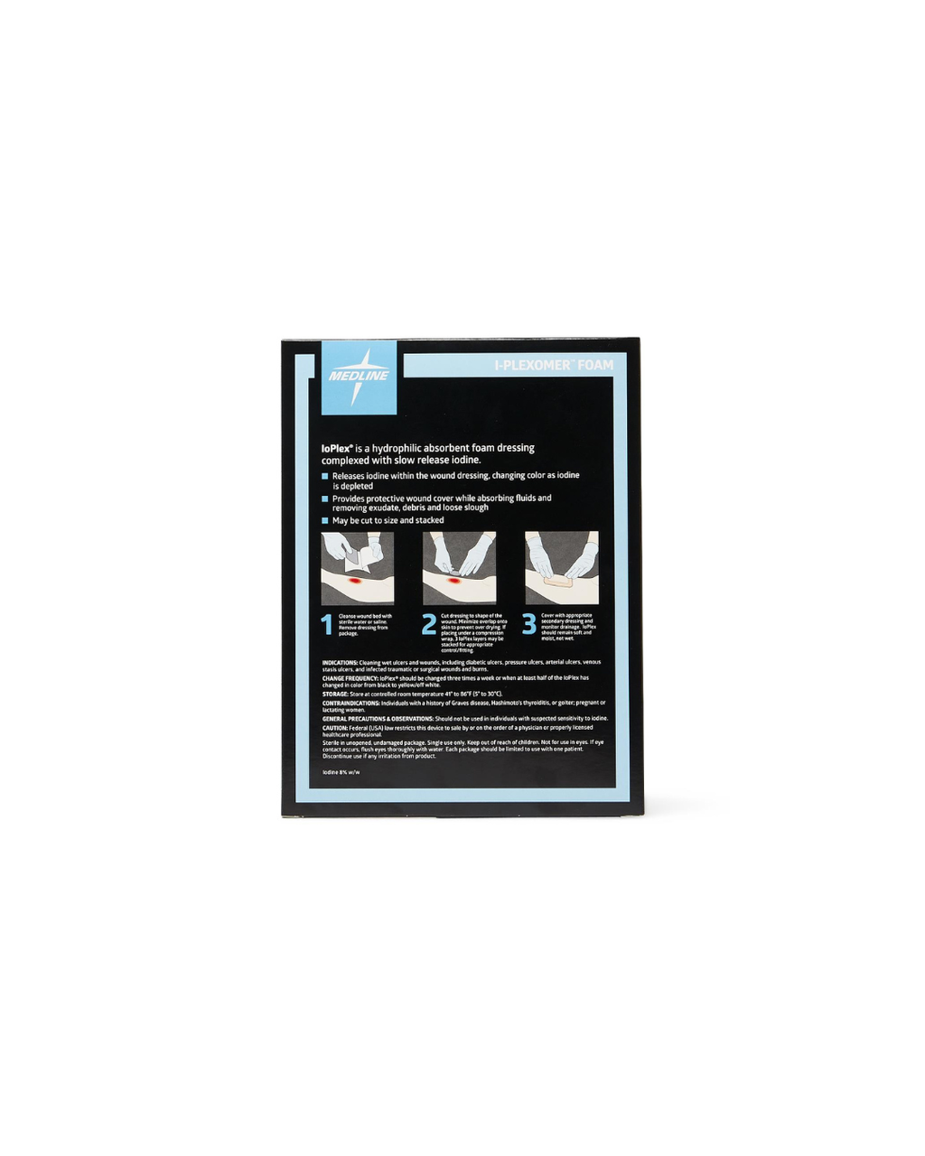 IoPlex Iodophor Foam Dressing with Iodine - 4" x 5" Pad