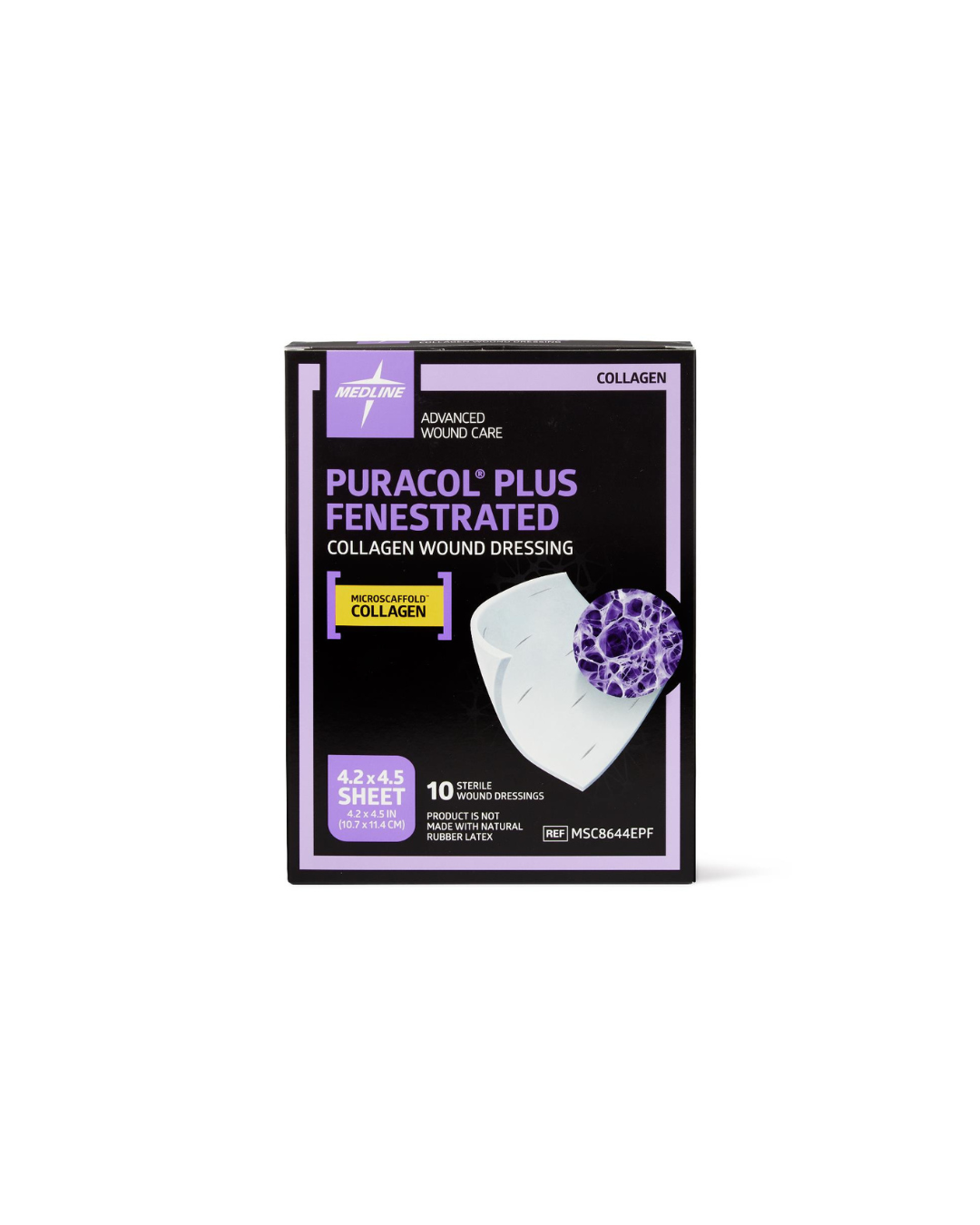 Puracol Plus Collagen Wound Dressing - 4.25" x 4.5" Fenestrated