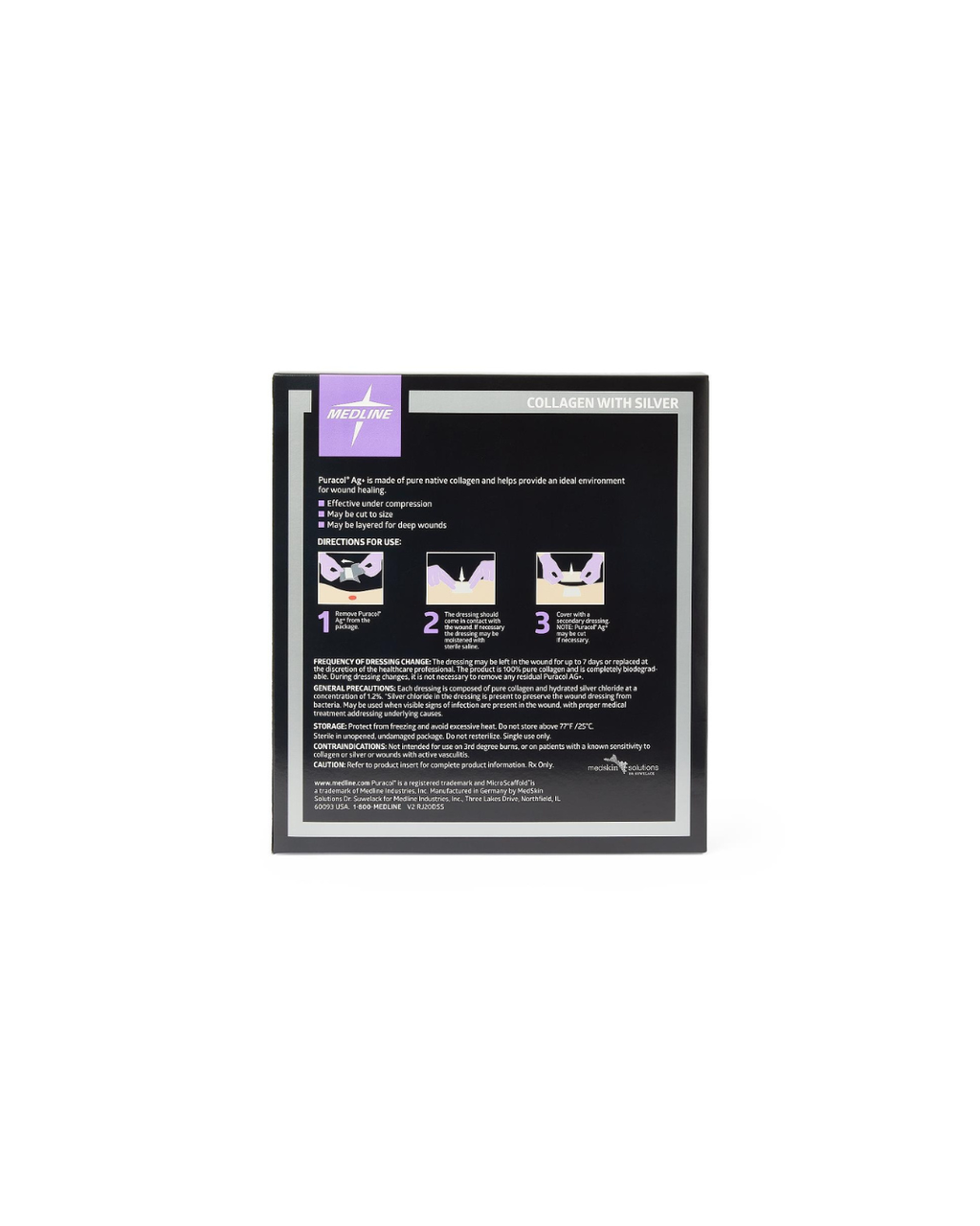 Puracol Ag Collagen Wound Dressing with Silver - 8" x 8"