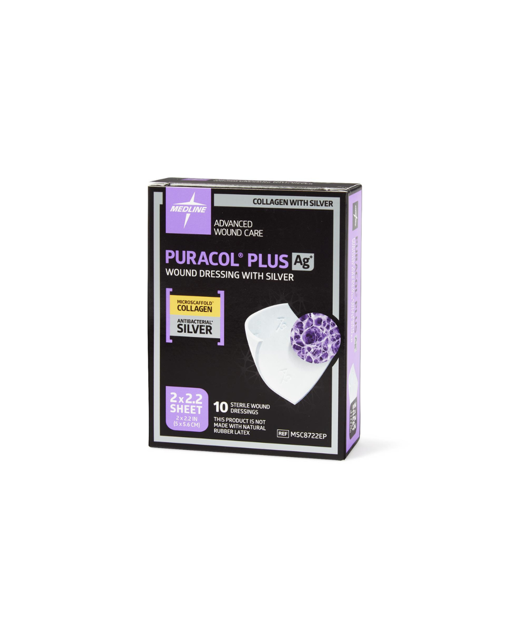 Puracol Plus Ag+ Collagen Wound Dressing with Silver - 2" x 2.25"