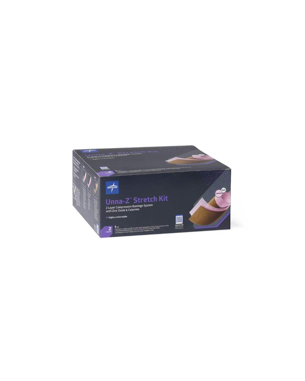 Unna-Z Stretch Bandage with Zinc and Calamine, Kitted with Cohesive Bandage - 4" x 10 yd