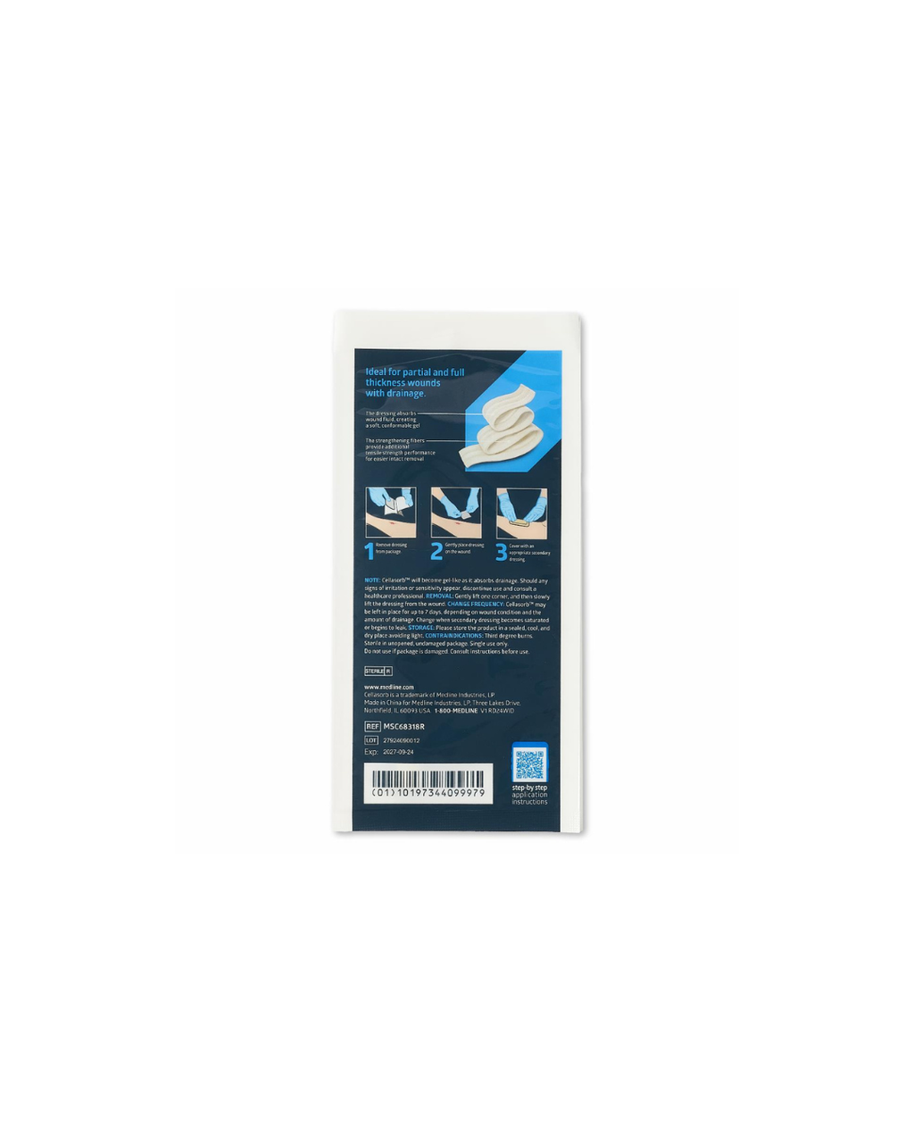 Cellasorb CMC Gelling Fiber Wound Dressings - 0.39" x 18"