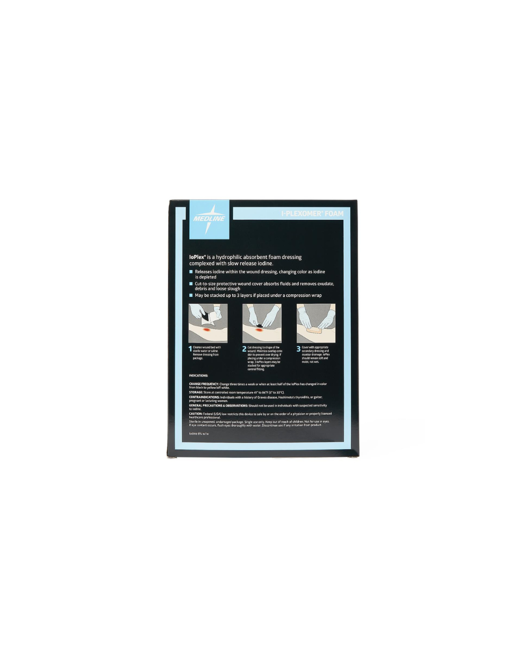 IoPlex Iodophor Foam Dressing with Iodine - 6" x 9" Pad