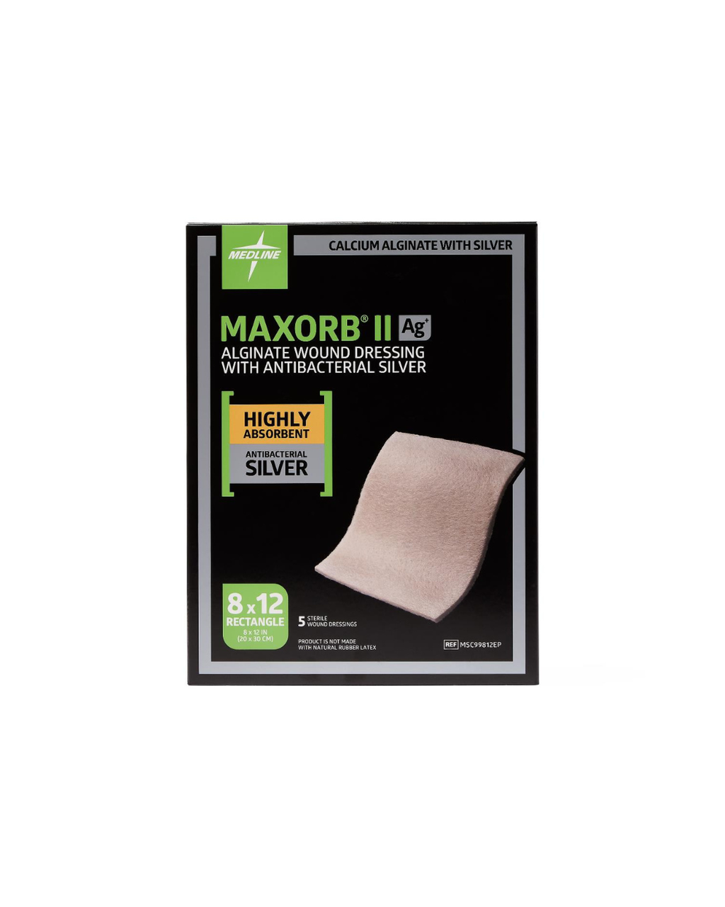 Maxorb II Silver Alginate Wound Dressings -  8" x 12"