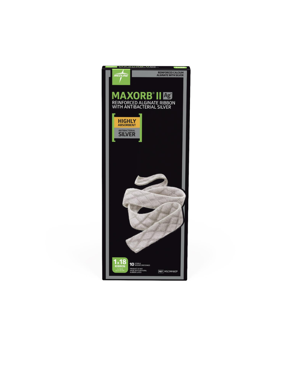 Maxorb II Silver Alginate Wound Dressings - 1" x 18"