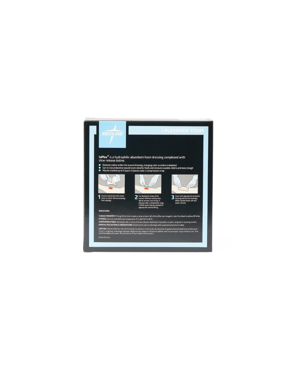 IoPlex Iodophor Foam Dressing with Iodine - 2" x 2" Pad