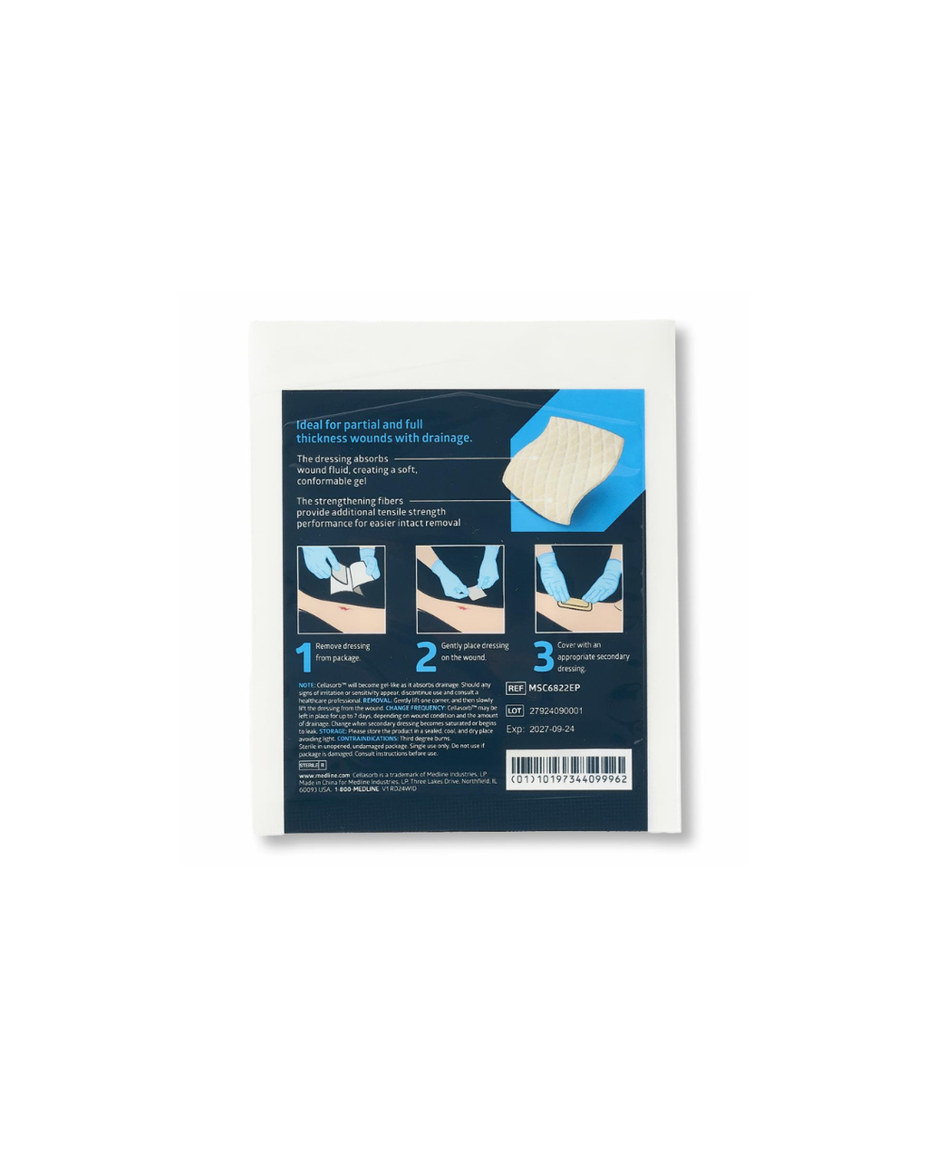 Cellasorb CMC Gelling Fiber Wound Dressings - 2" x 2"