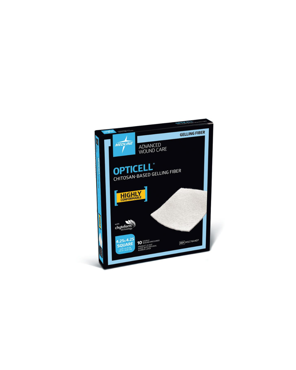 Opticell Gelling Fiber Wound Dressing in Educational Packaging - 4.25" x 4.25"