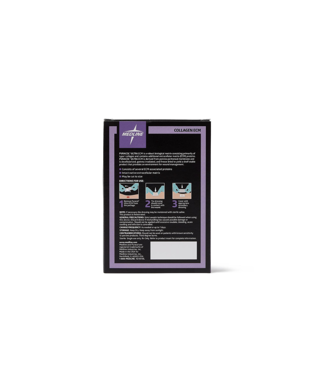 Puracol Ultra ECM Collagen Wound Dressing - 2" x 2" Fenestrated