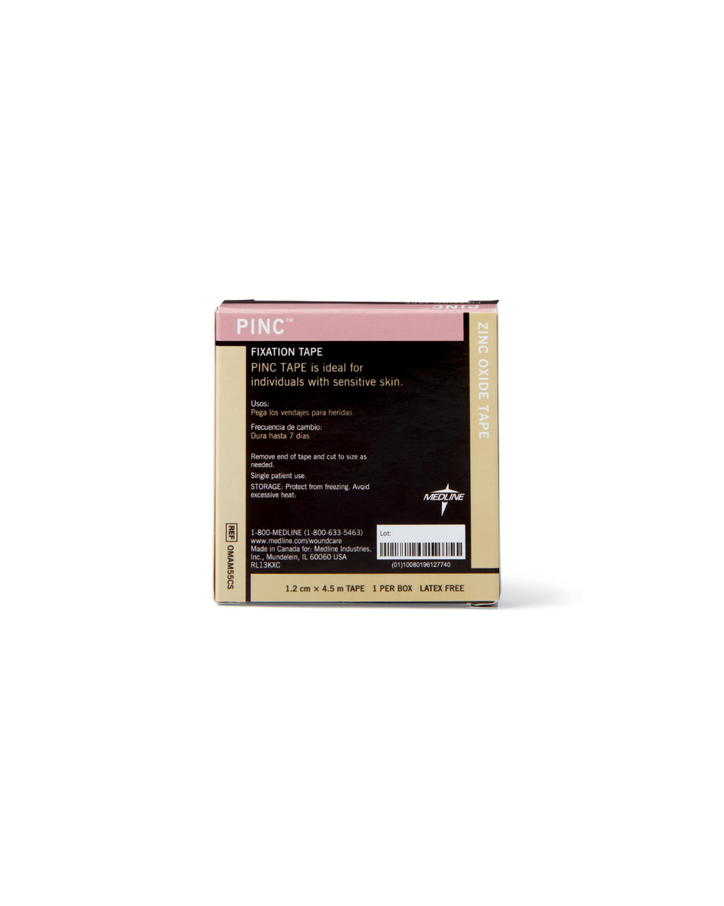 Pinc Zinc Oxide Fixation Tape - 1/2" x 5 yd