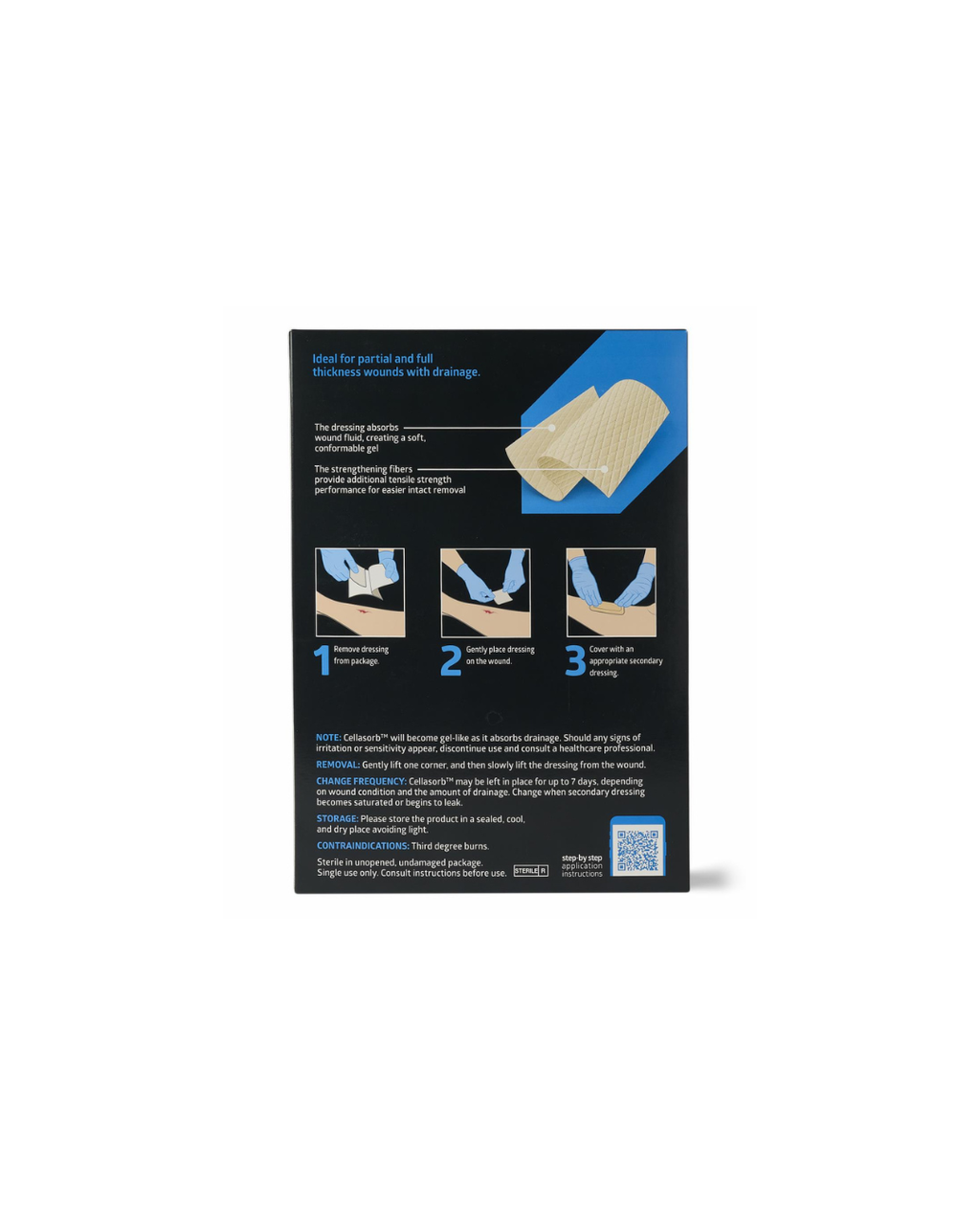 Cellasorb CMC Gelling Fiber Wound Dressings - 8" x 12"