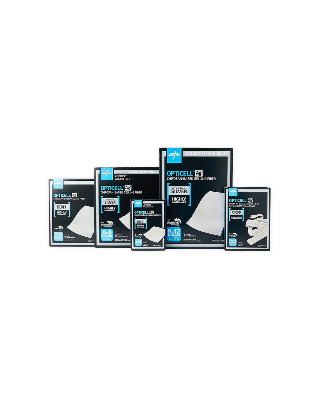 Opticell Ag+ Silver Antibacterial Gelling Fiber Wound Dressing - 2" x 2"