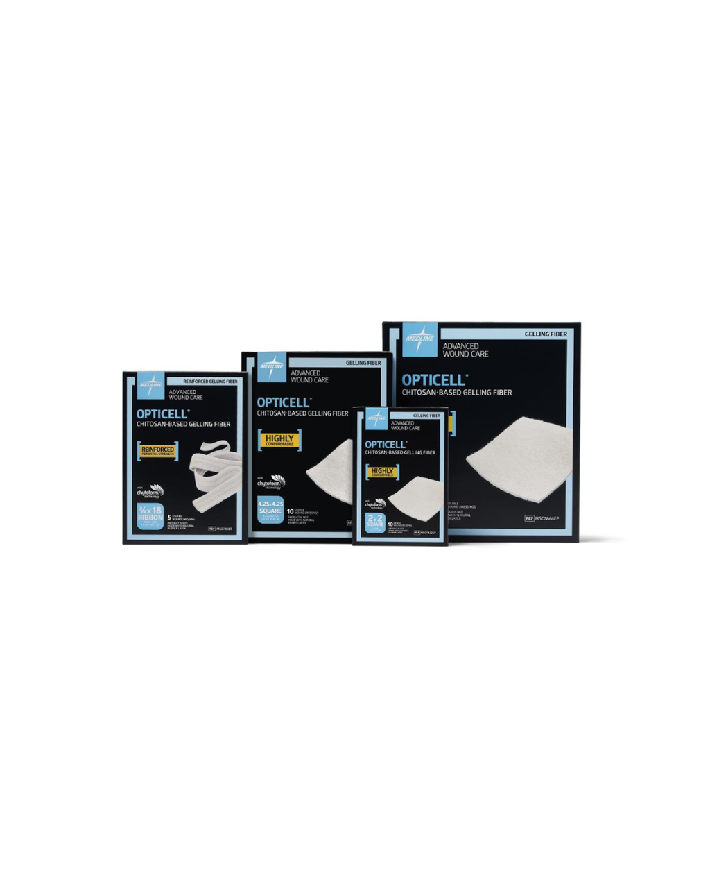 Opticell Gelling Fiber Wound Dressing in Educational Packaging - 6" x 6"